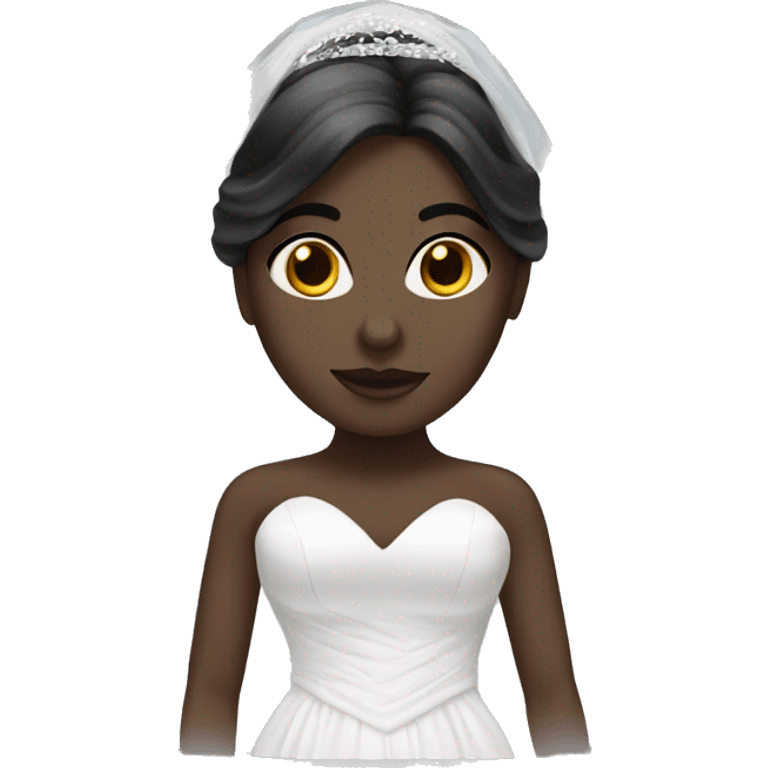 White bride with black veil emoji