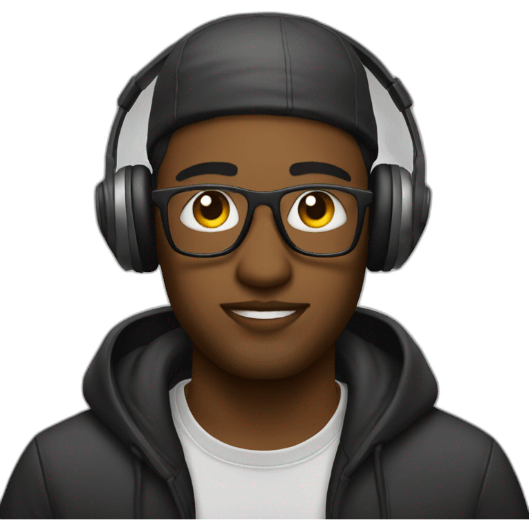 Music producer working in studio emoji