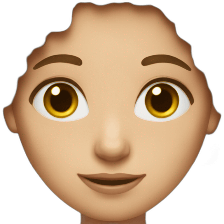 an English female teacher, brunette, curly hair emoji