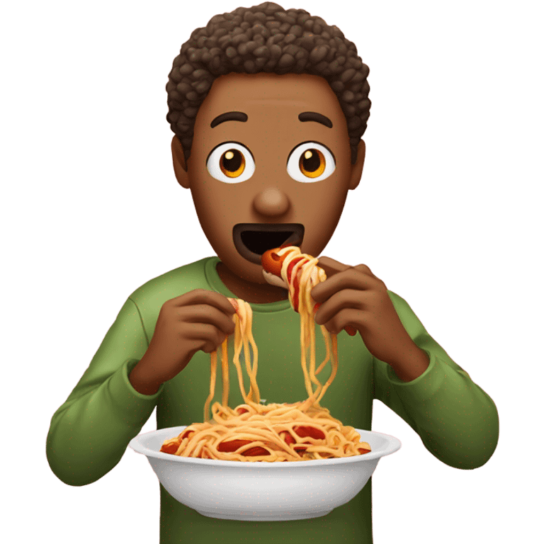 hotdog person eating spaghetti emoji