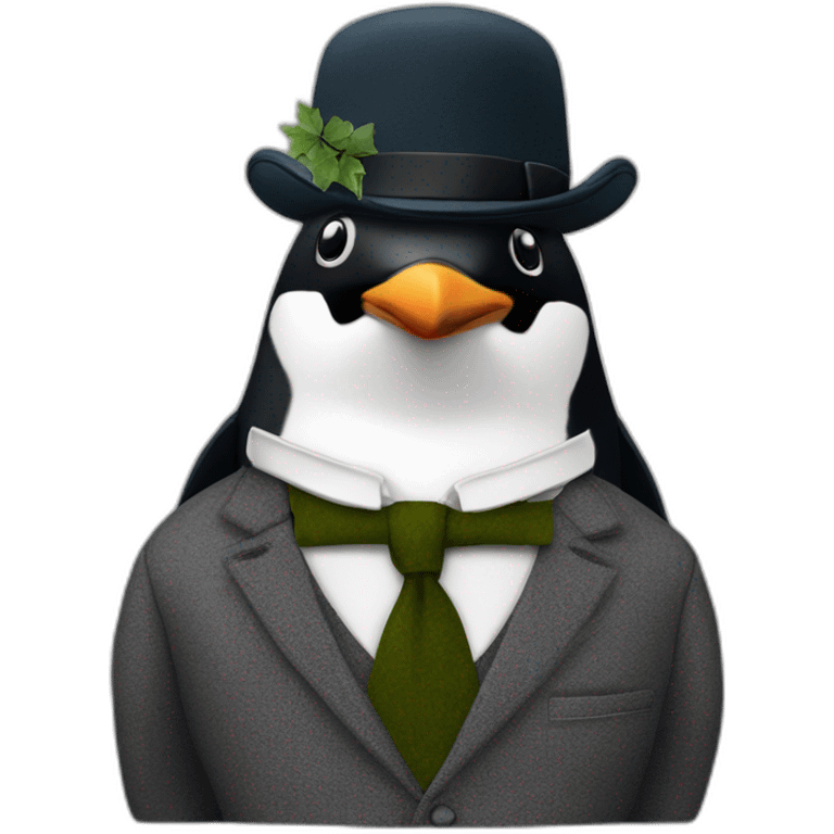 penguin head with peaky blinders ivy flat cap emoji