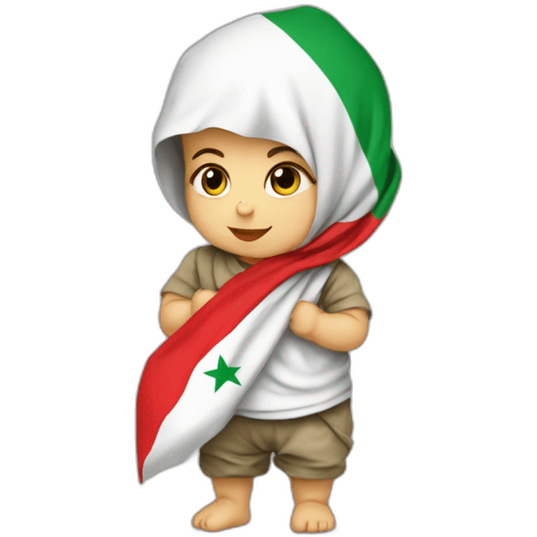 Little baby wearing syria flag emoji