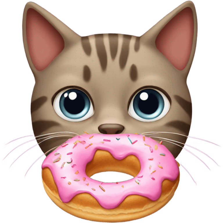 Cat eating donut emoji