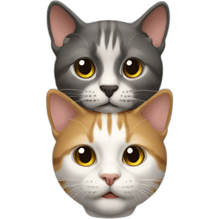 three heads cat emoji