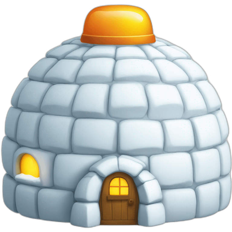 igloo having a party light in white background emoji