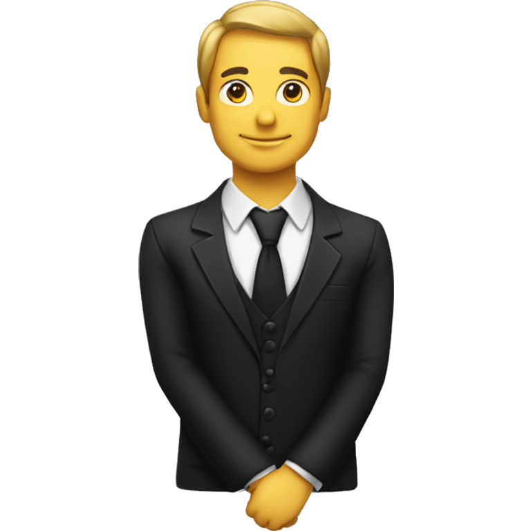 Bartender with black shirt and long tie emoji