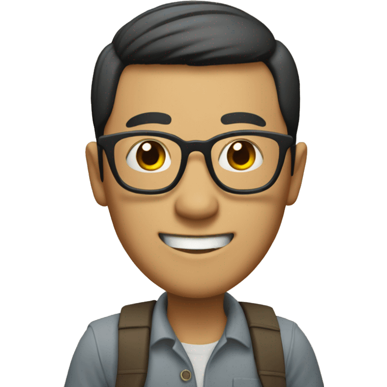 an asian men with glasses and a big thumb up emoji