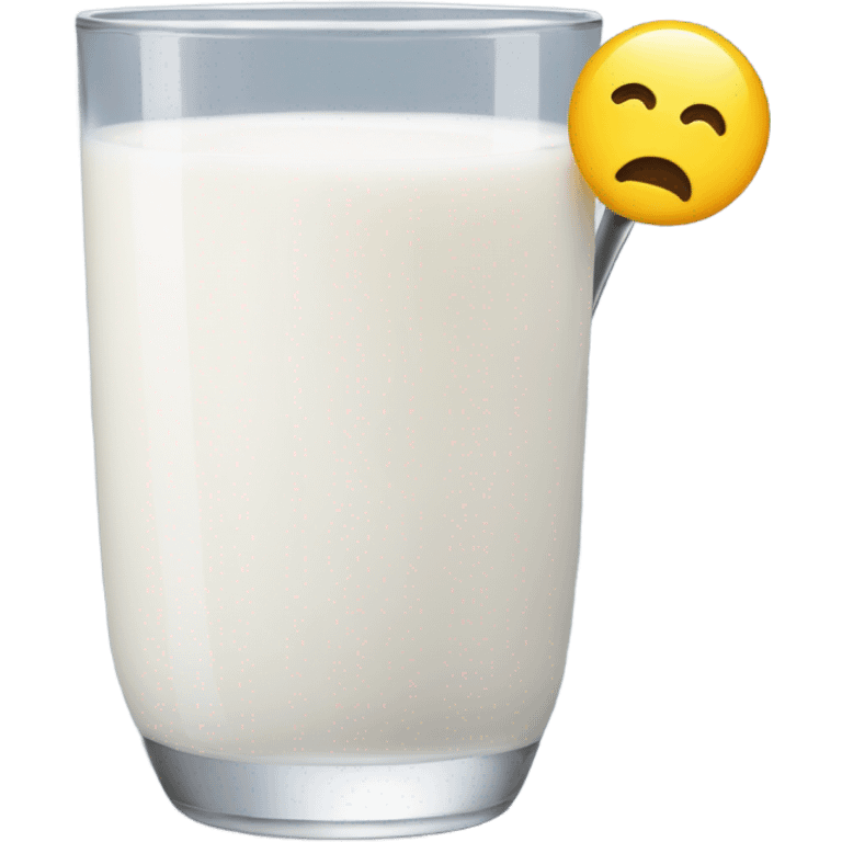 Milk at glass and spoon emoji