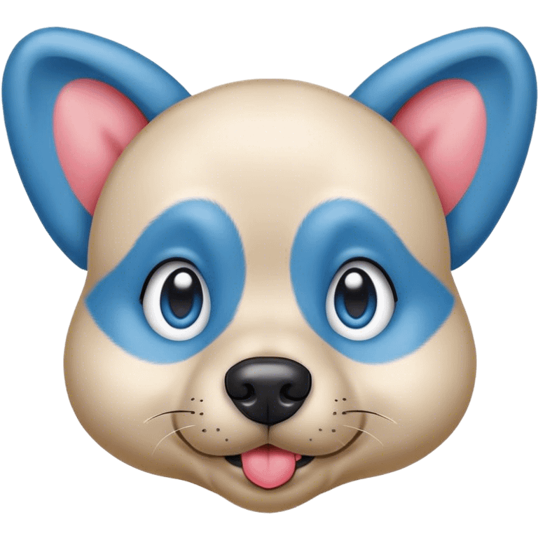 Un chien bleu avec des coeurs dans les yeux emoji