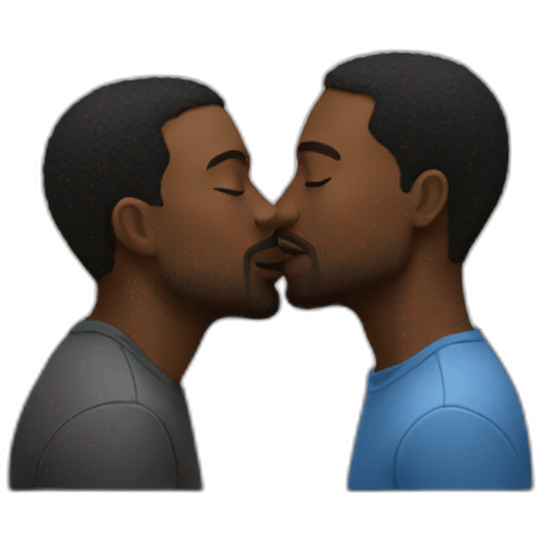 two black men kissing emoji