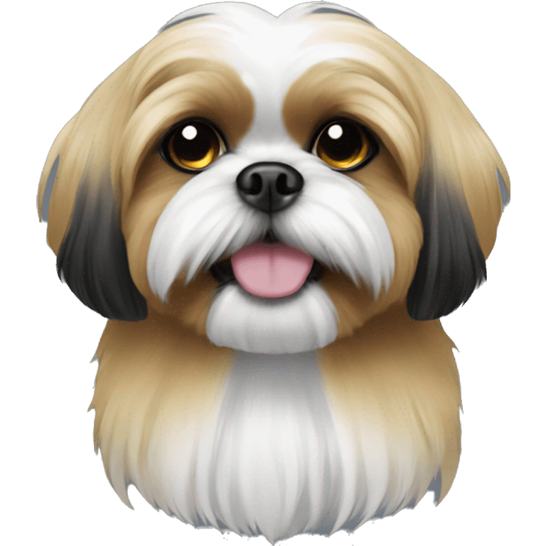 Gold and black shih tzu emoji