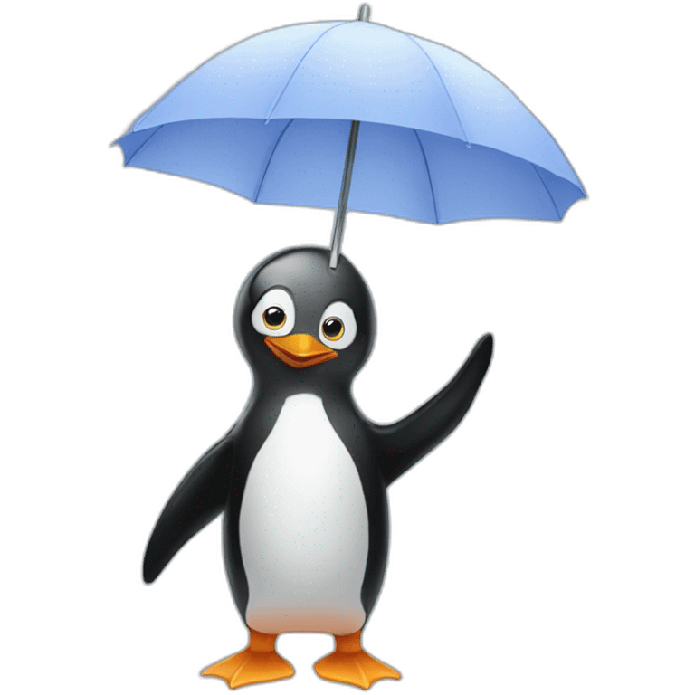 penguin with umbrella emoji