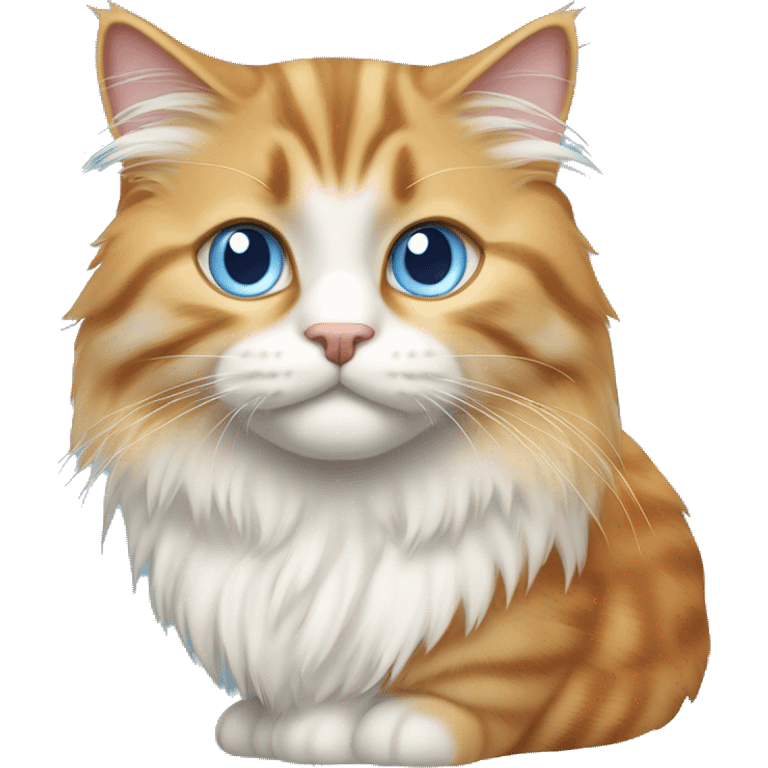 siberian cat with orange fur in the nose and ears, and light blue eyes emoji