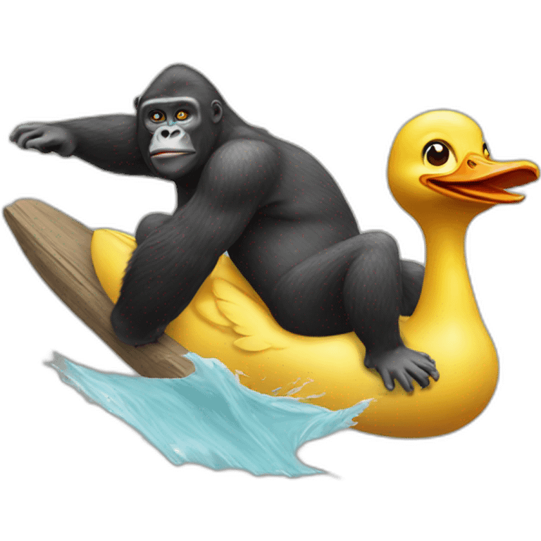 Gorilla riding duck emoji