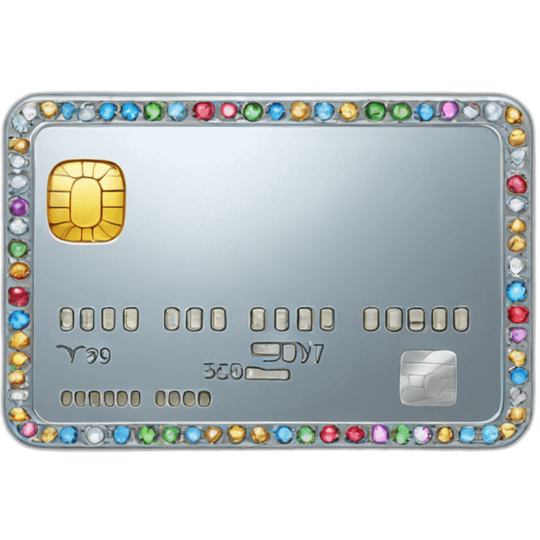 Silver credit card with gems emoji