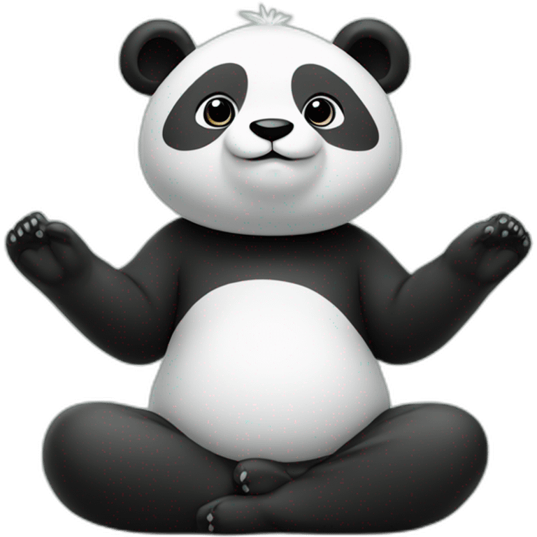 Un panda en position de yoga, l'air zen. emoji