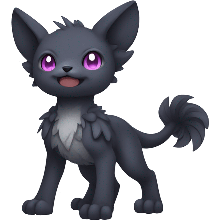 Cute cool fantasy dark-themed animal hybrid Fakemon full body emoji