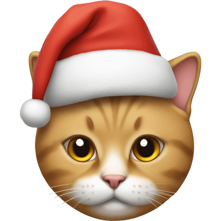 Fat cat in a Christmas hat emoji