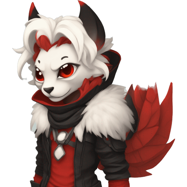 Black and Red Ethereal Cool Edgy Cute Anthro Fakémon emoji