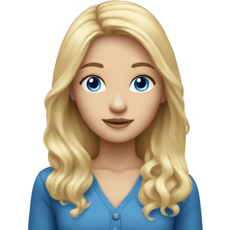 Blonde girl with blue eyes and long hair emoji