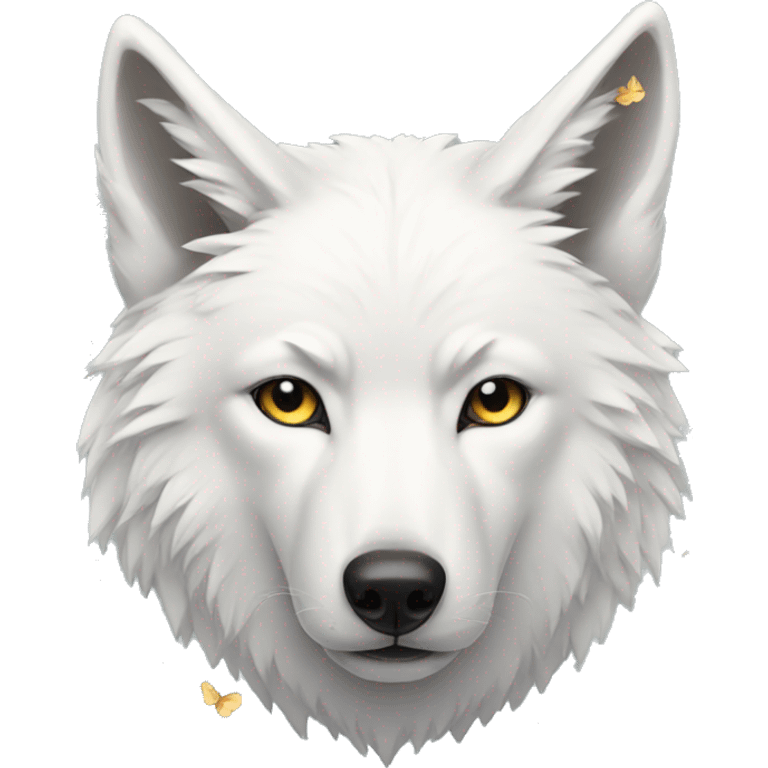 White wolf with butterflies emoji