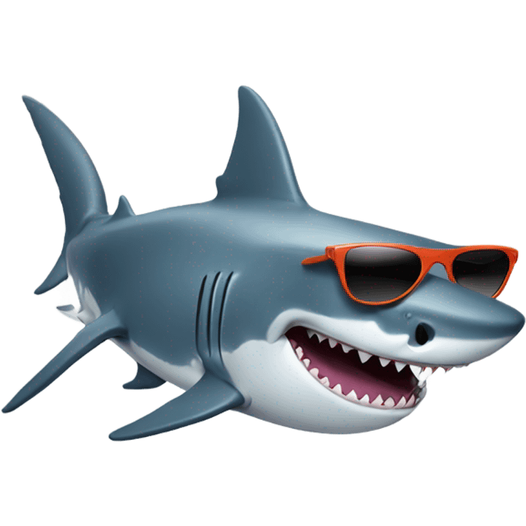 Shark with legs surfing with sunglasses emoji