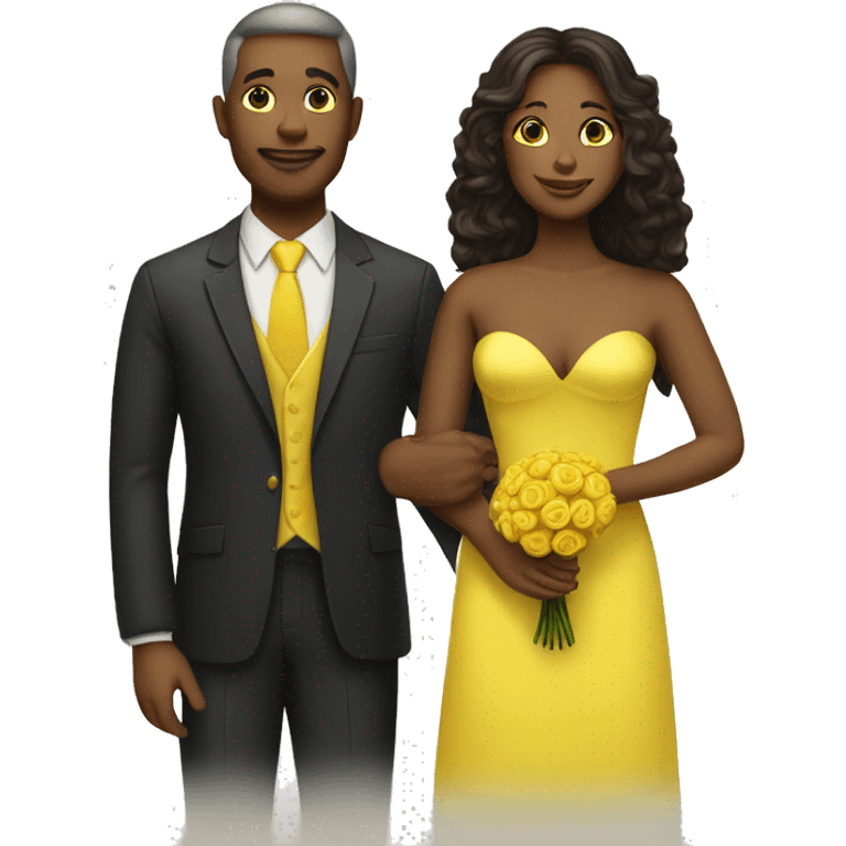 marriage of a yellow woman and a yellow man emoji