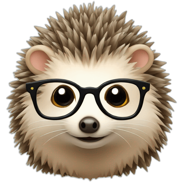 hedgehog in glasses emoji