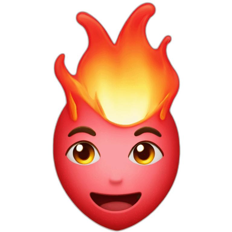 burning red heart with red flame emoji