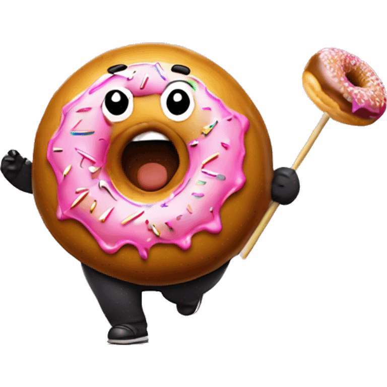 fat person chasing donut on a stick emoji