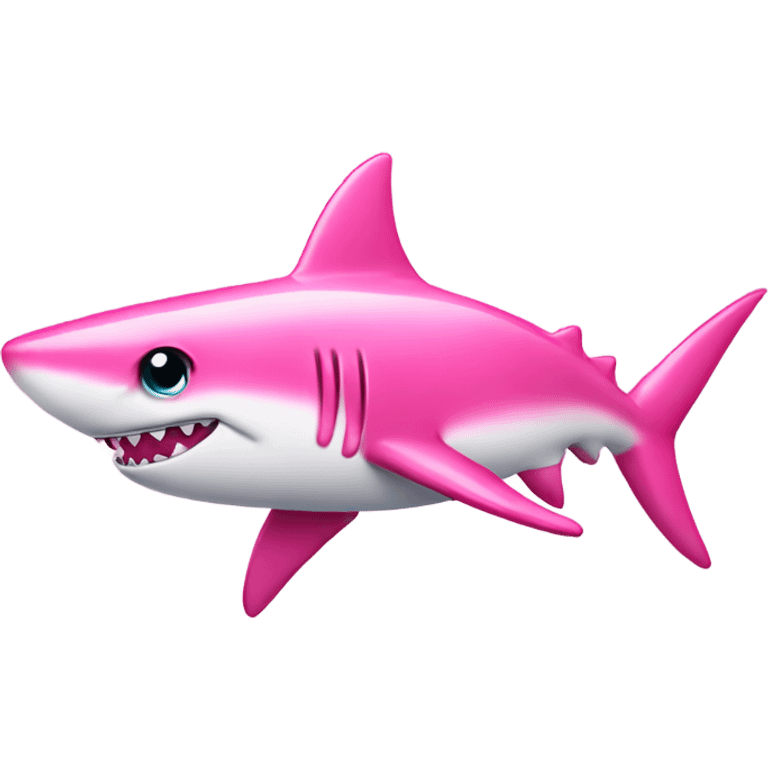 Pink shark with pretty eyes with glitter emoji