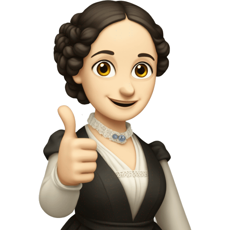 historical figure Ada Lovelace giving a thumbs up emoji