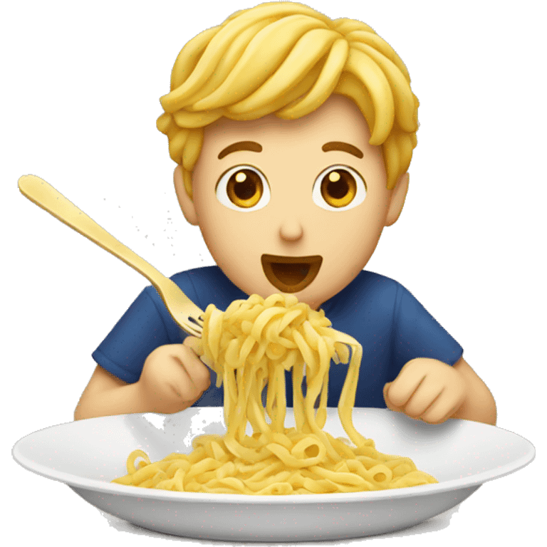 A person eating pasta emoji