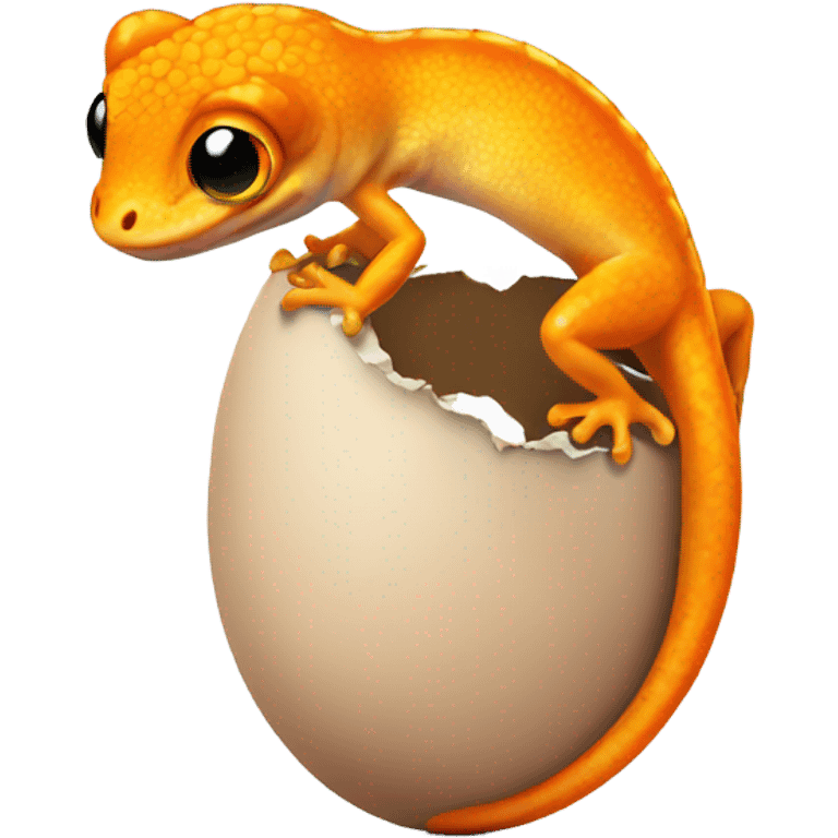 Orange gecko emerges from egg emoji