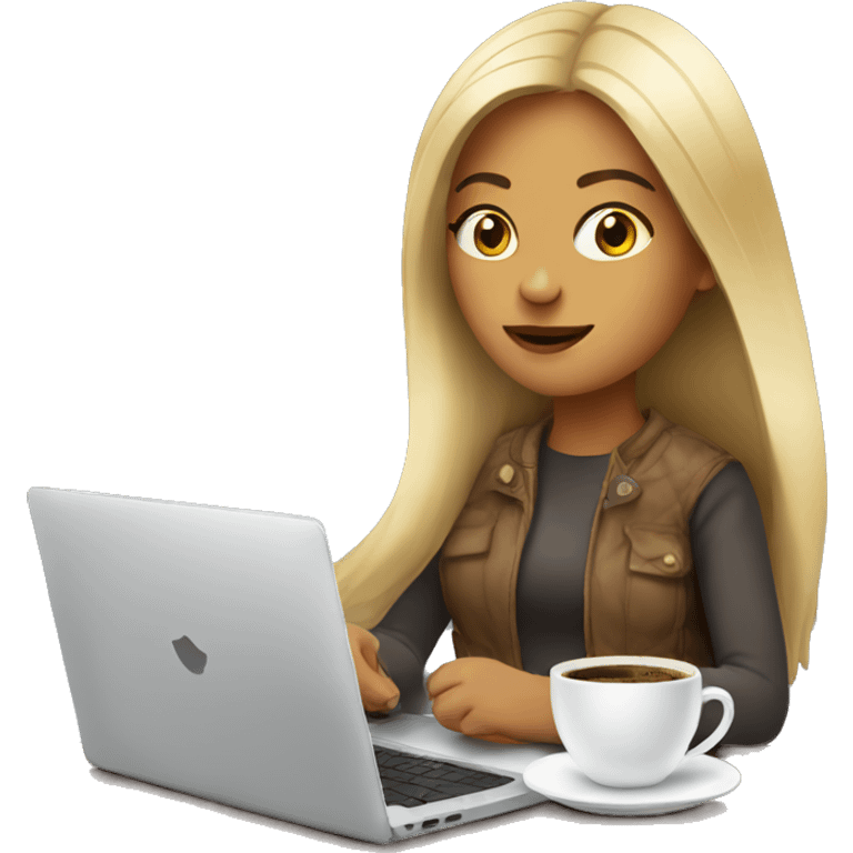 girl+laptop+coffee emoji