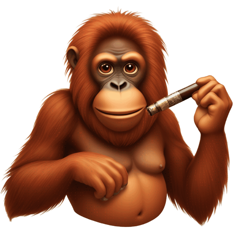 Orangutan smoking tobacco pipe emoji