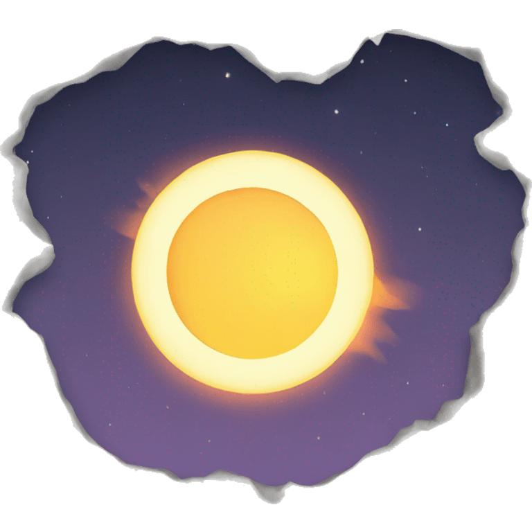 total solar eclipse with bright corona emoji