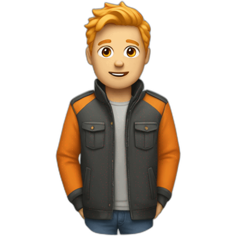 man in jacket with orange and blonde hair  emoji