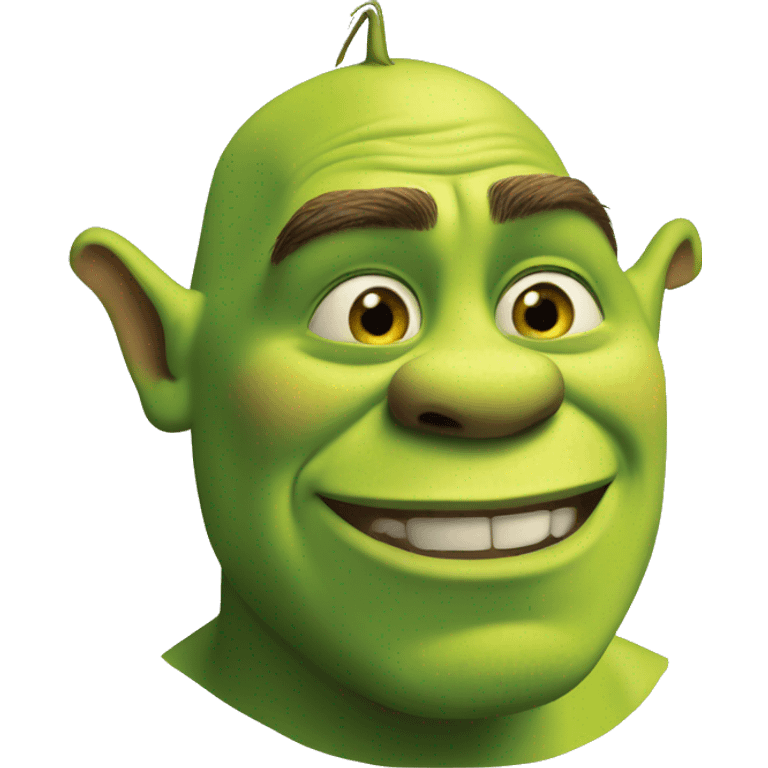 shrek rise his hand, eyes close emoji