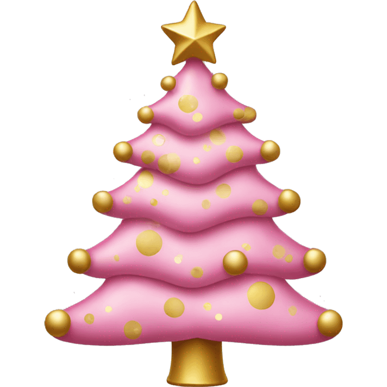 pink and gold Christmas tree emoji