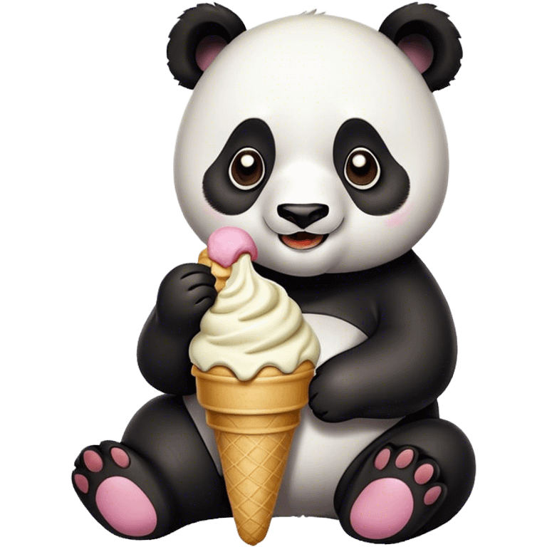 Panda eating ice cream emoji