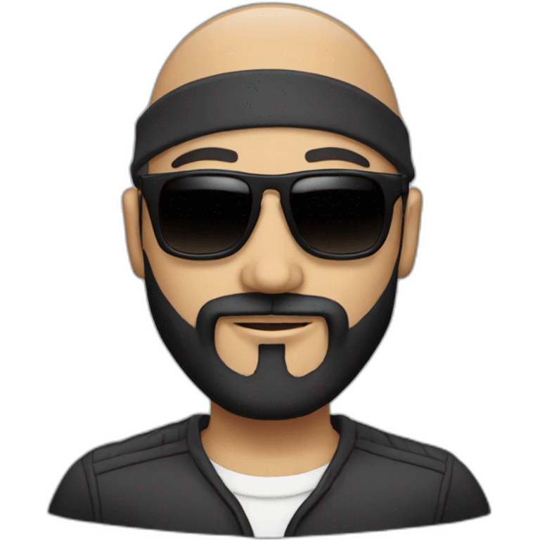 dj bald man with black beard emoji