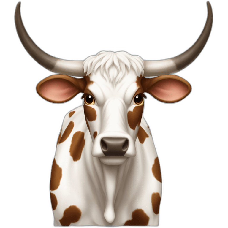 SPECKLED LONGHORN COW LONG LONG LONG emoji