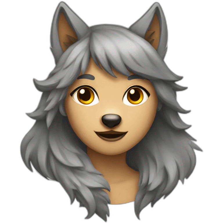 Female wolf  emoji