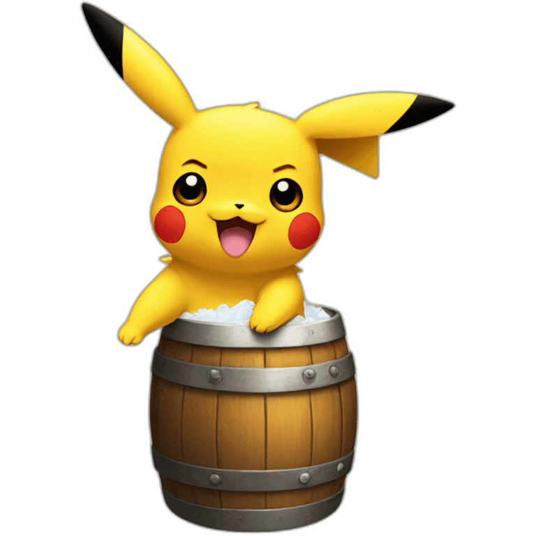 Pikachu qui boit de la bière emoji