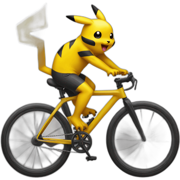 pickachu sur un velo a l'envers emoji