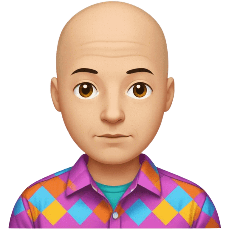 bald meme with colorful shirt emoji