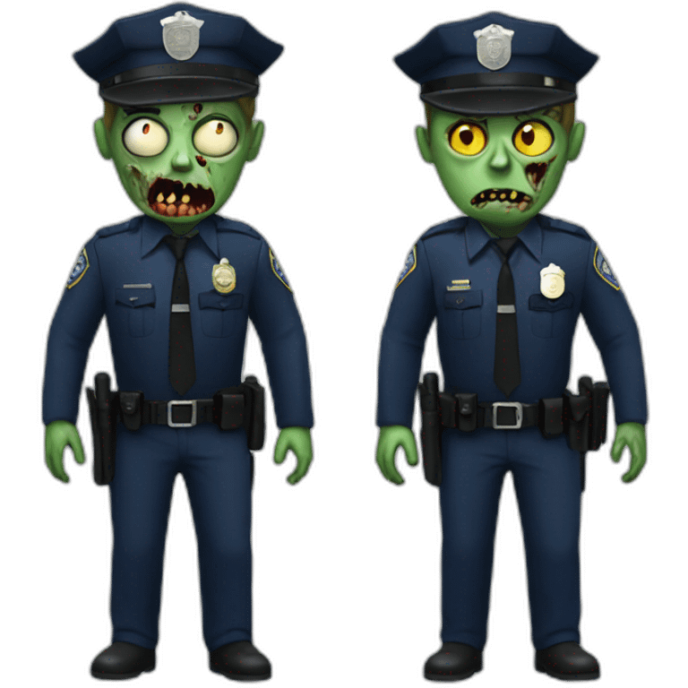 Zombie and police emoji