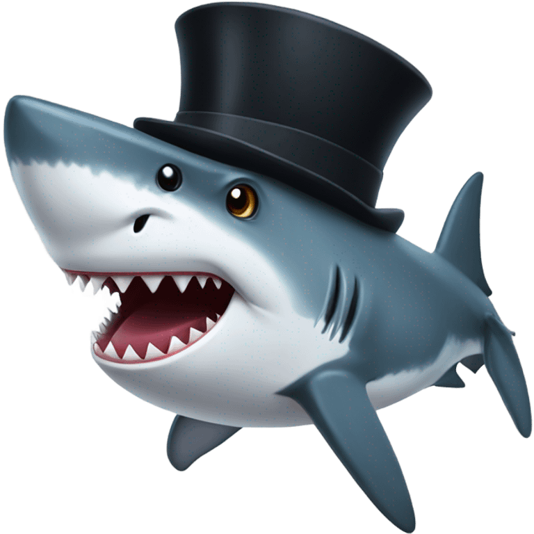 shark with tophat emoji