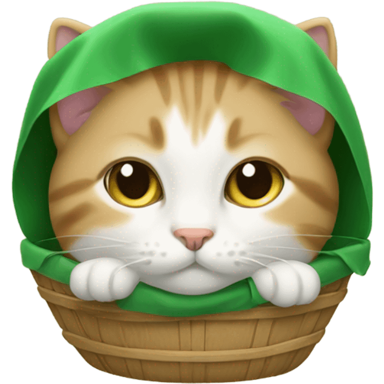 a cat manger in green  emoji